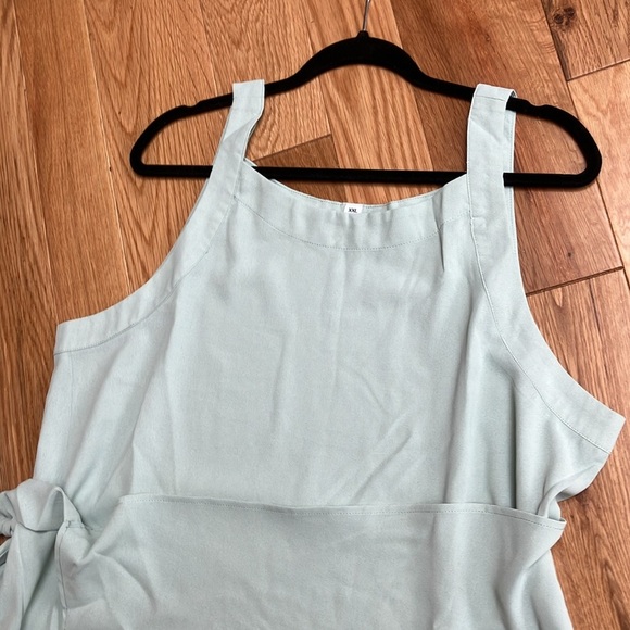 XXL breezy light safe green wrap front maxi dress - Picture 3 of 4